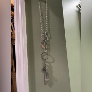 Long silver necklace